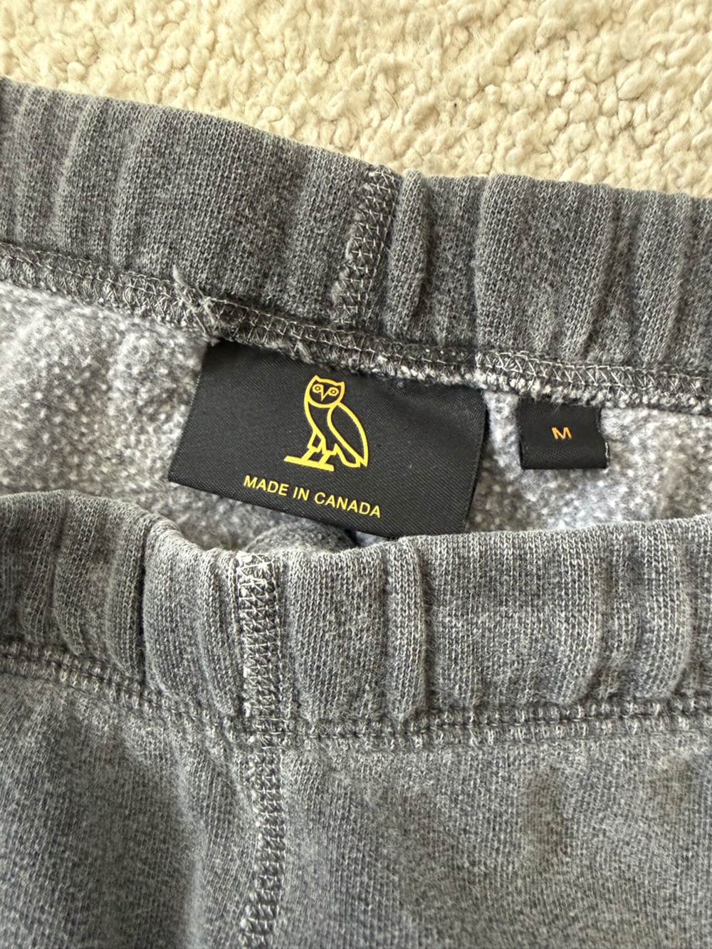 Embroidered Owl Octobers Very Own OVO Dark Gray Sweatpants Joggers - Picture 4 of 6